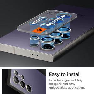 Spigen Galaxy S24 Ultra Lens Protector – Optik Pro EZ Fit (2 Pack) – Titanium Violet – product image 3