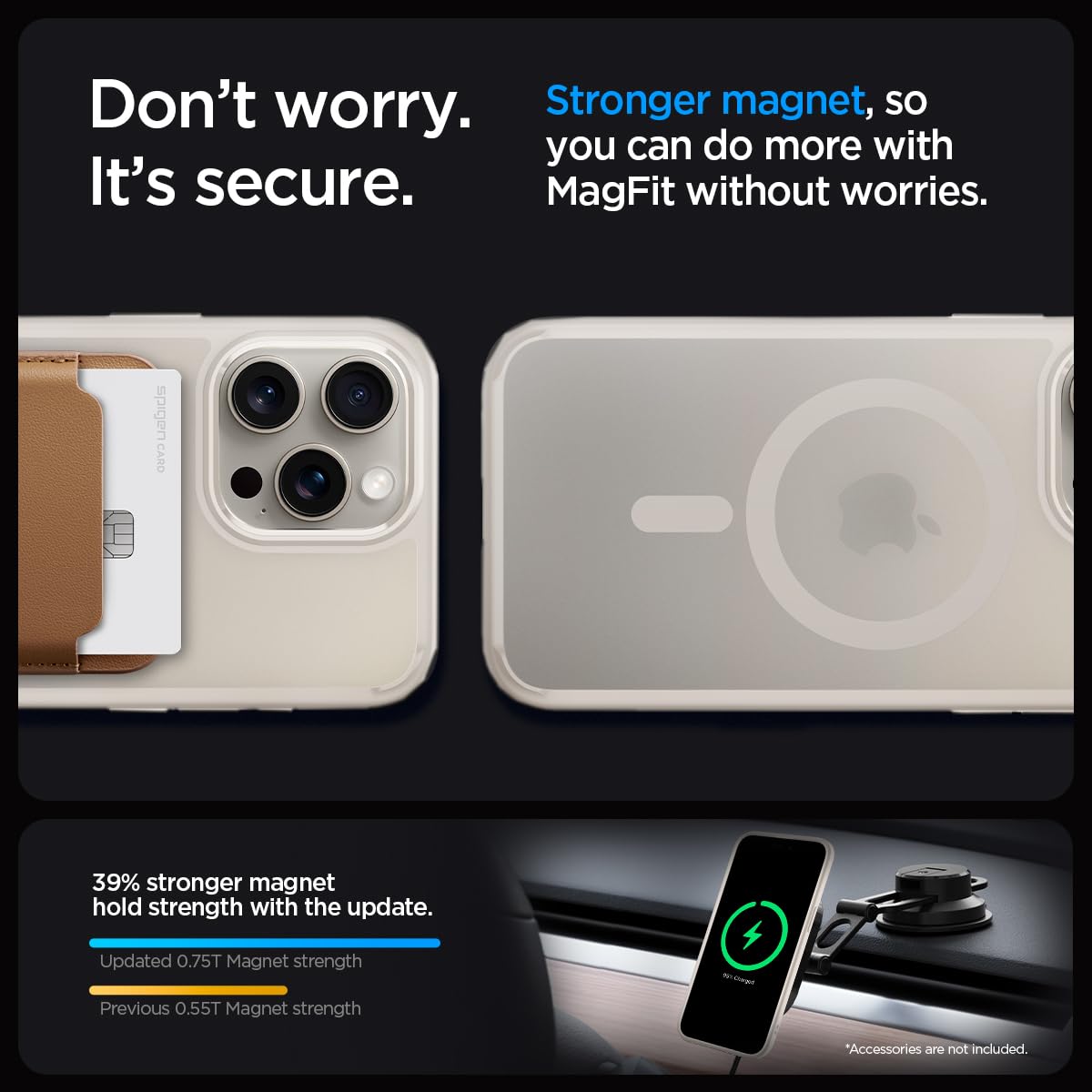 Spigen iPhone 15 Pro Max Case – Ultra Hybrid (MagFit) - Frost Natural Titanium - image 5