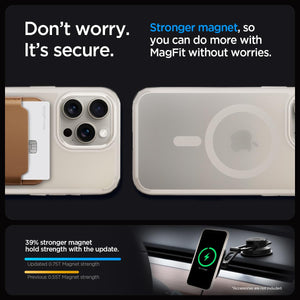 Spigen iPhone 15 Pro Max Case – Ultra Hybrid (MagFit) - Frost Natural Titanium - image 5