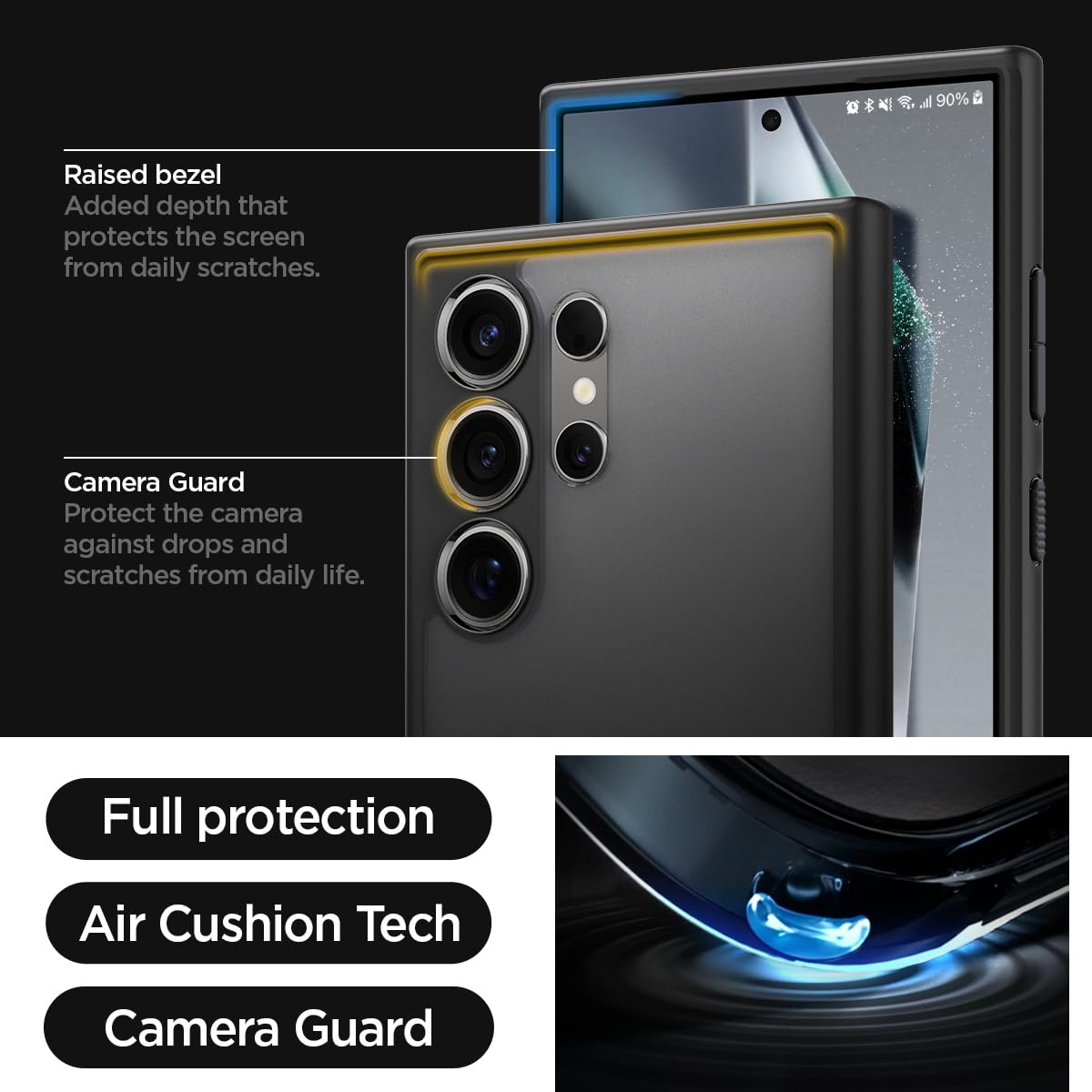 Spigen Galaxy S24 Ultra / S24 Plus / S24 Case - Ultra Hybrid - Frost Black - ACS07296 - image 5