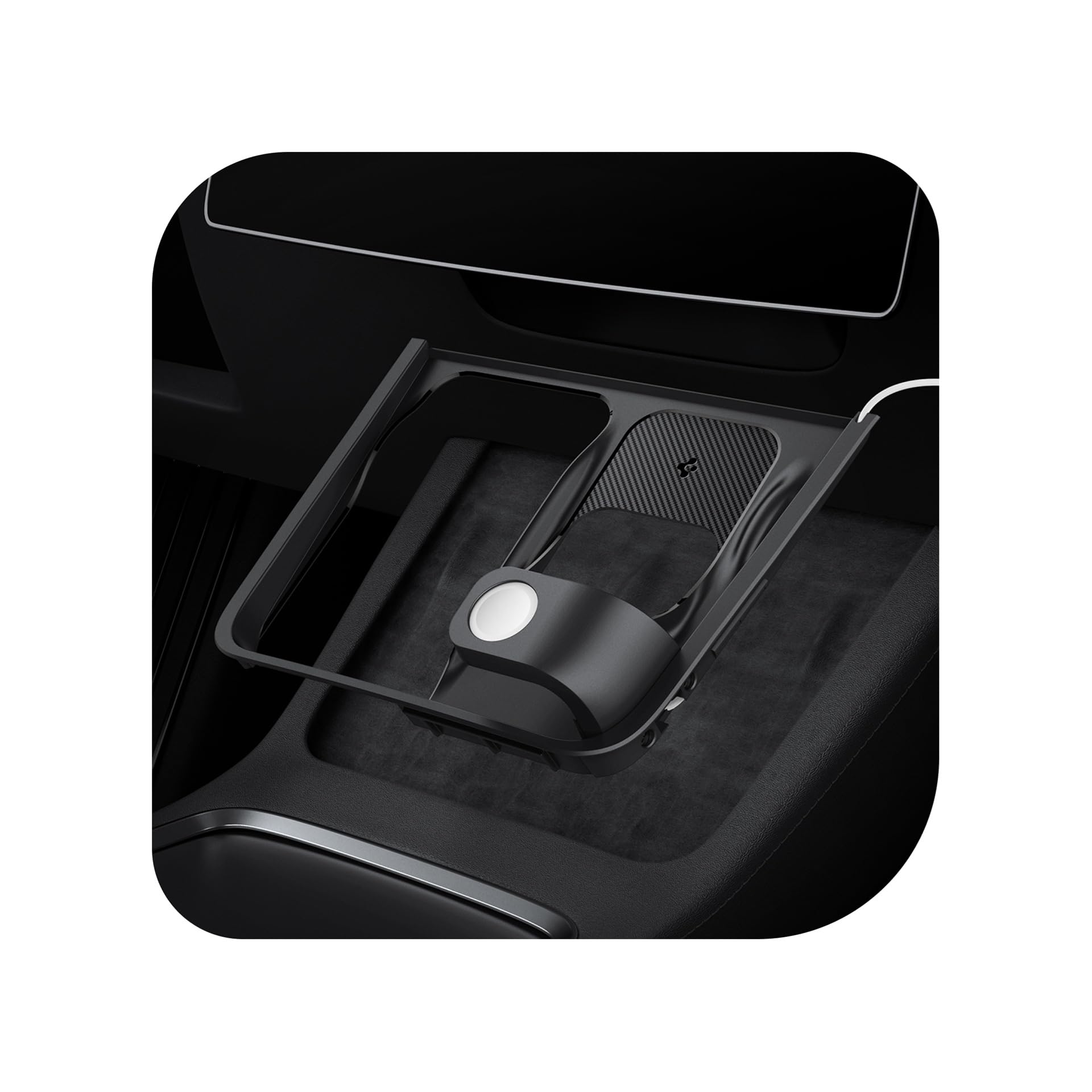 Spigen Tesla Model Y/3 3 in 1 Wireless Charging Hub Mount Black TO272