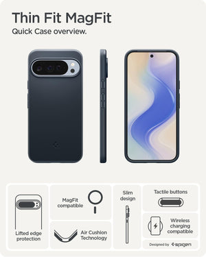 Spigen Pixel 10 Pro / Pixel 10 Case – Thin Fit (MagFit) - Metal Slate - image 3