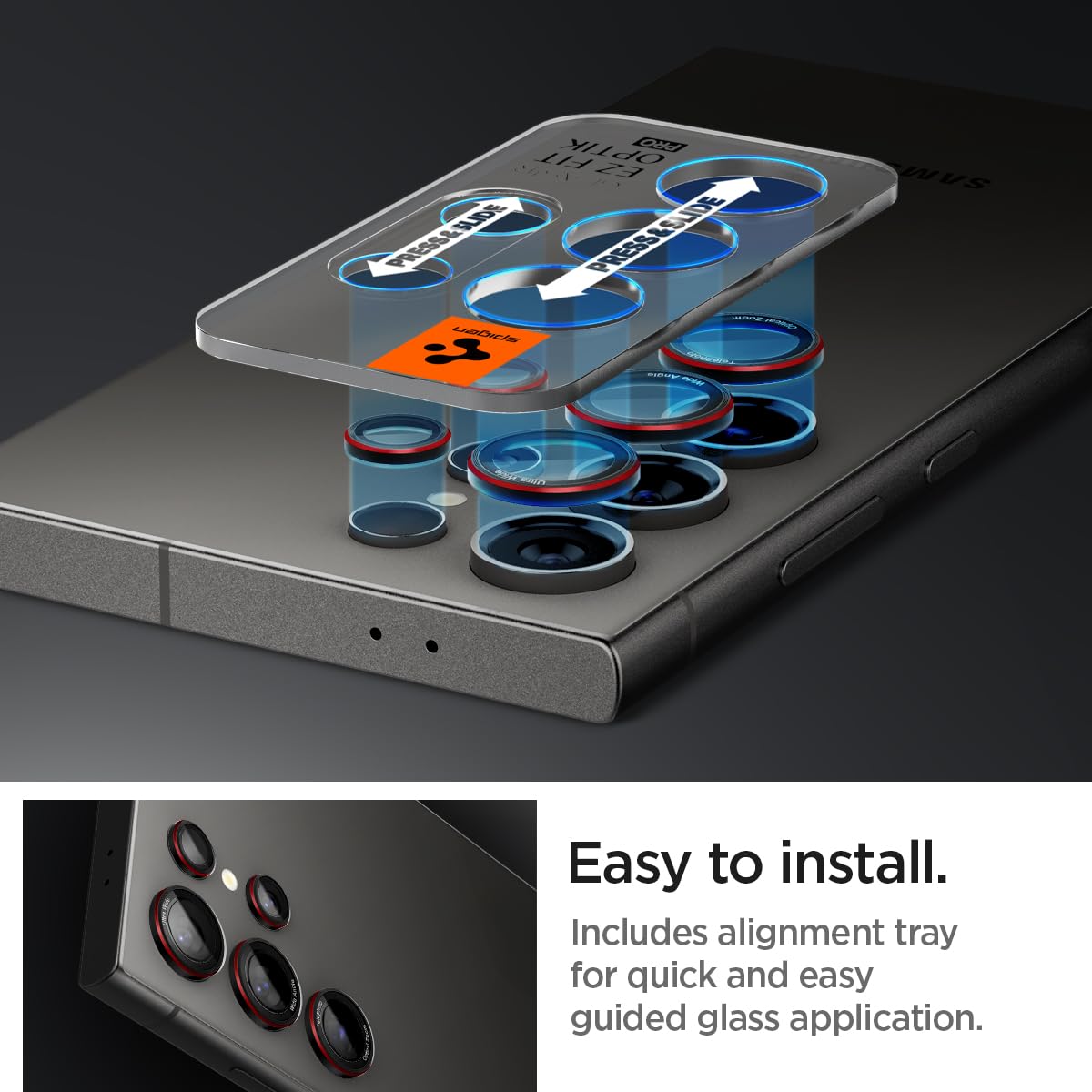 Spigen Galaxy S24 Ultra Lens Protector – Optik Pro EZ Fit (2 Pack) – L-Series – product image 4