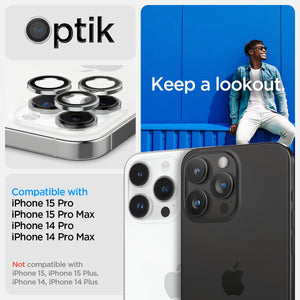 Spigen iPhone 17 Pro Max / 17 Pro Lens Protector – Optik Pro EZ Fit - Silver - AGL05599 - image 2