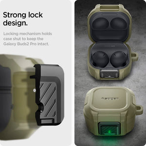 Spigen Galaxy Buds Core / FE / 2 Pro / 2 / Pro / Live Case - Lock Fit - Vintage Khaki - image 5