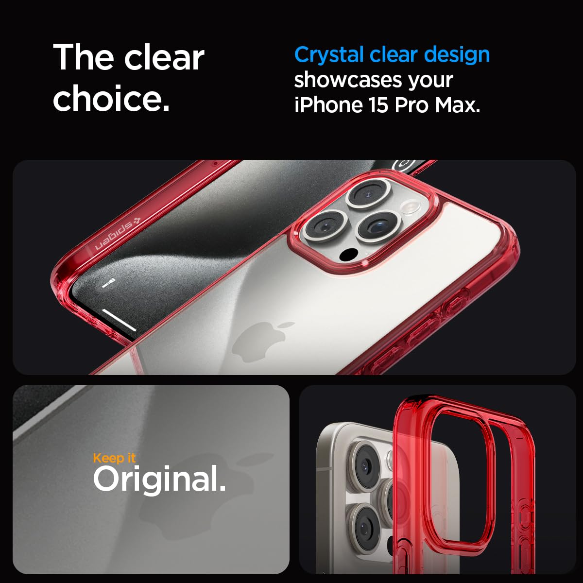 Spigen Ultra Hybrid case for iPhone 15 Pro Max in Deep Red – detail image 2