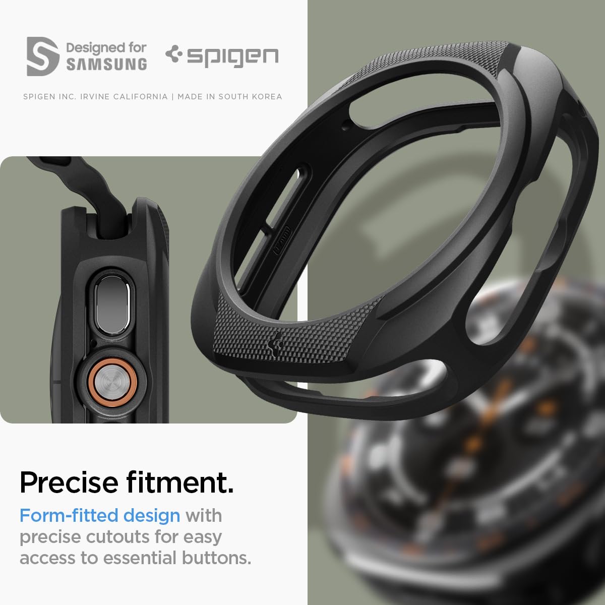 Spigen Galaxy Watch Ultra 2 47mm Case - Liquid Air - Matte Black - image 7
