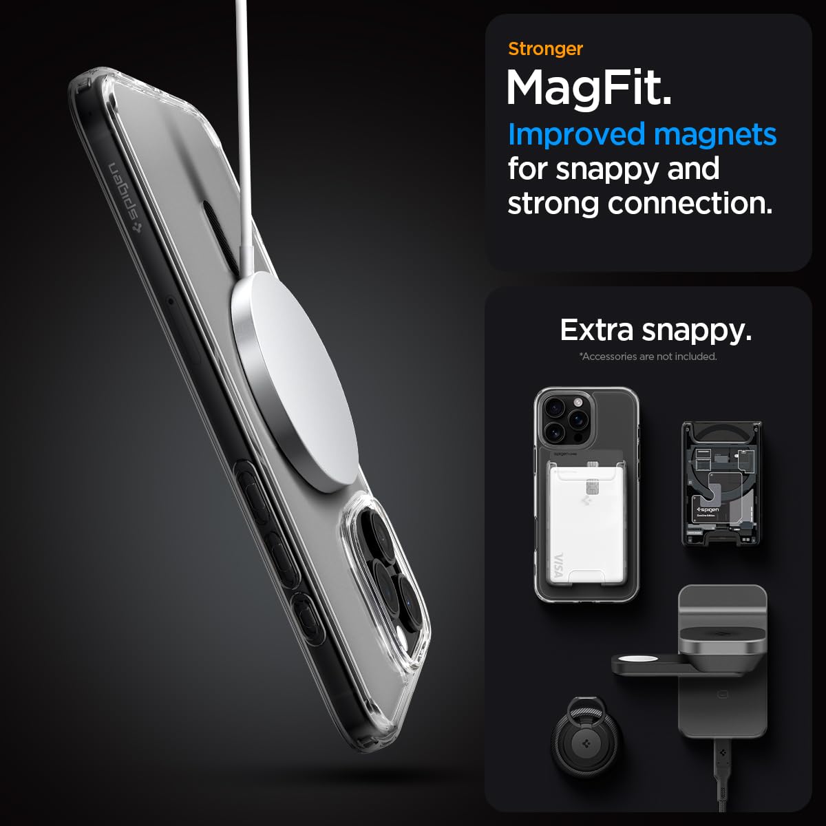 Spigen iPhone 16 Pro Case – Ultra Hybrid (MagFit) – Graphite – detail image 4