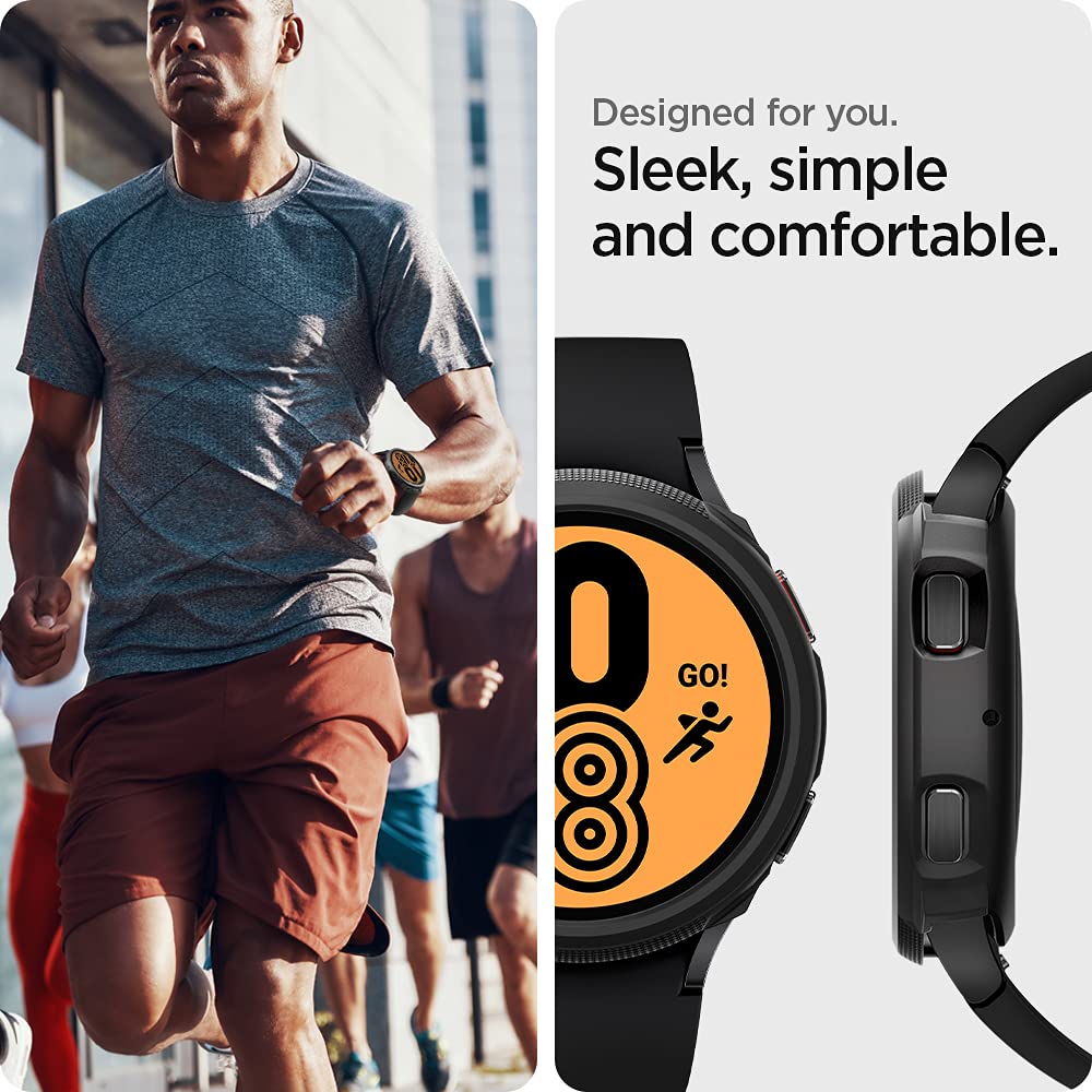 Spigen Galaxy Watch 5 / 4 44mm Case - Liquid Air - Matte Black - ACS03138 - image 3