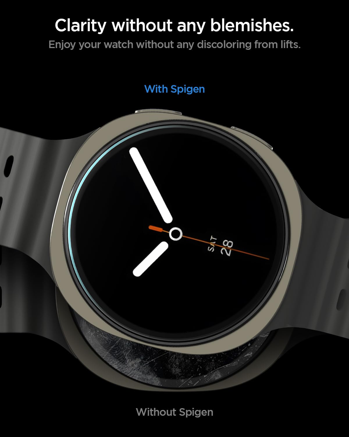 Spigen Galaxy Watch 9 / 8 40mm Screen Protector - Glas.tR EZ Fit (2 Pack) - Clear - image 6