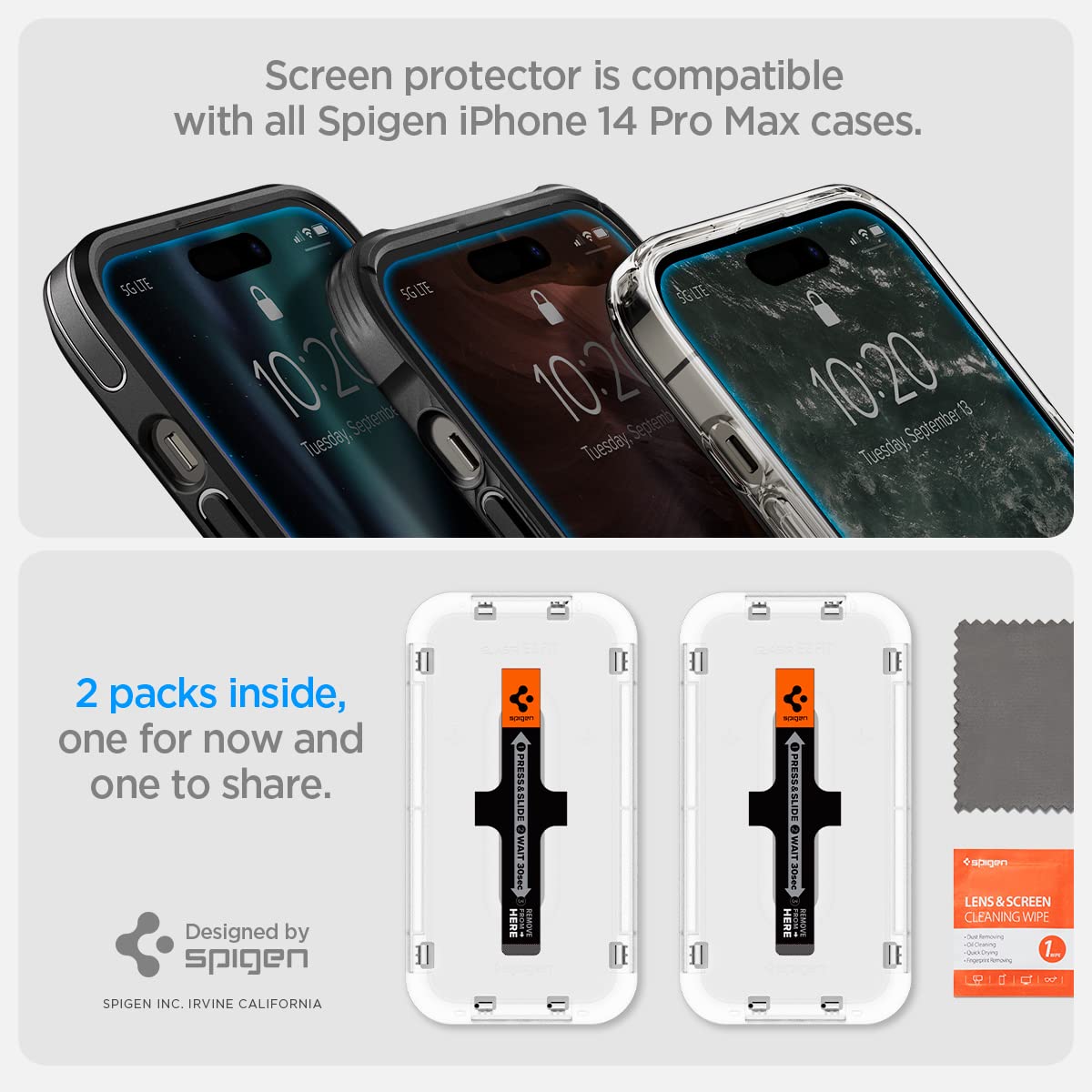 Spigen iPhone 14 Pro Max Screen Protector – GLAS.tR EZ Fit | Sensor Protected - Amazon US image 7