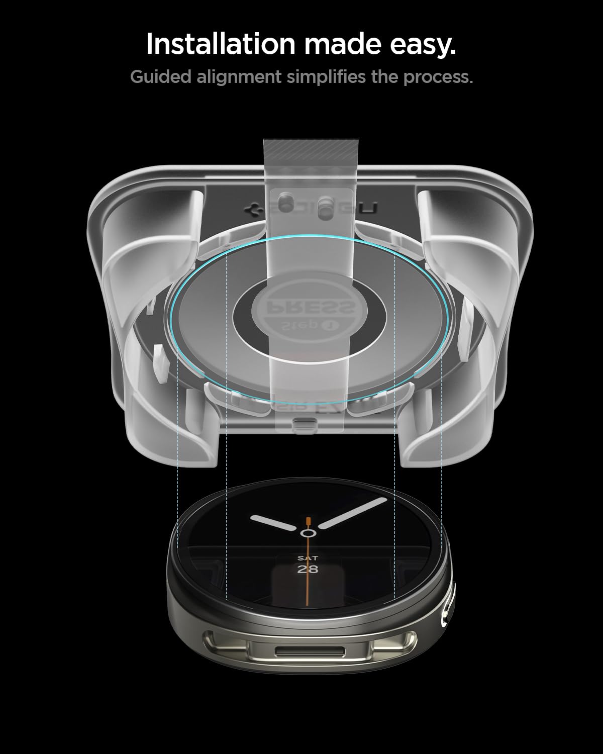 Spigen Galaxy Watch 9 / 8 40mm Screen Protector - Glas.tR EZ Fit (2 Pack) - Clear - image 5