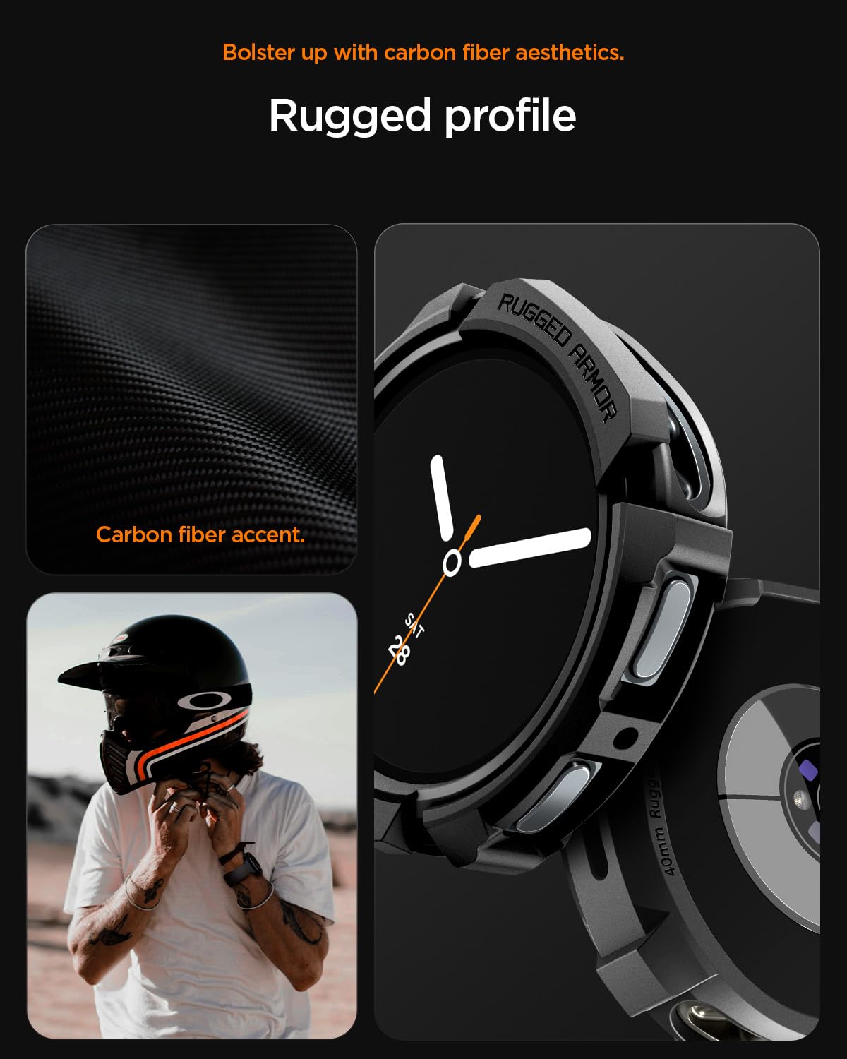 Spigen Galaxy Watch 8 40mm Case - Rugged Armor - Matte Black - Matte Black - image 6