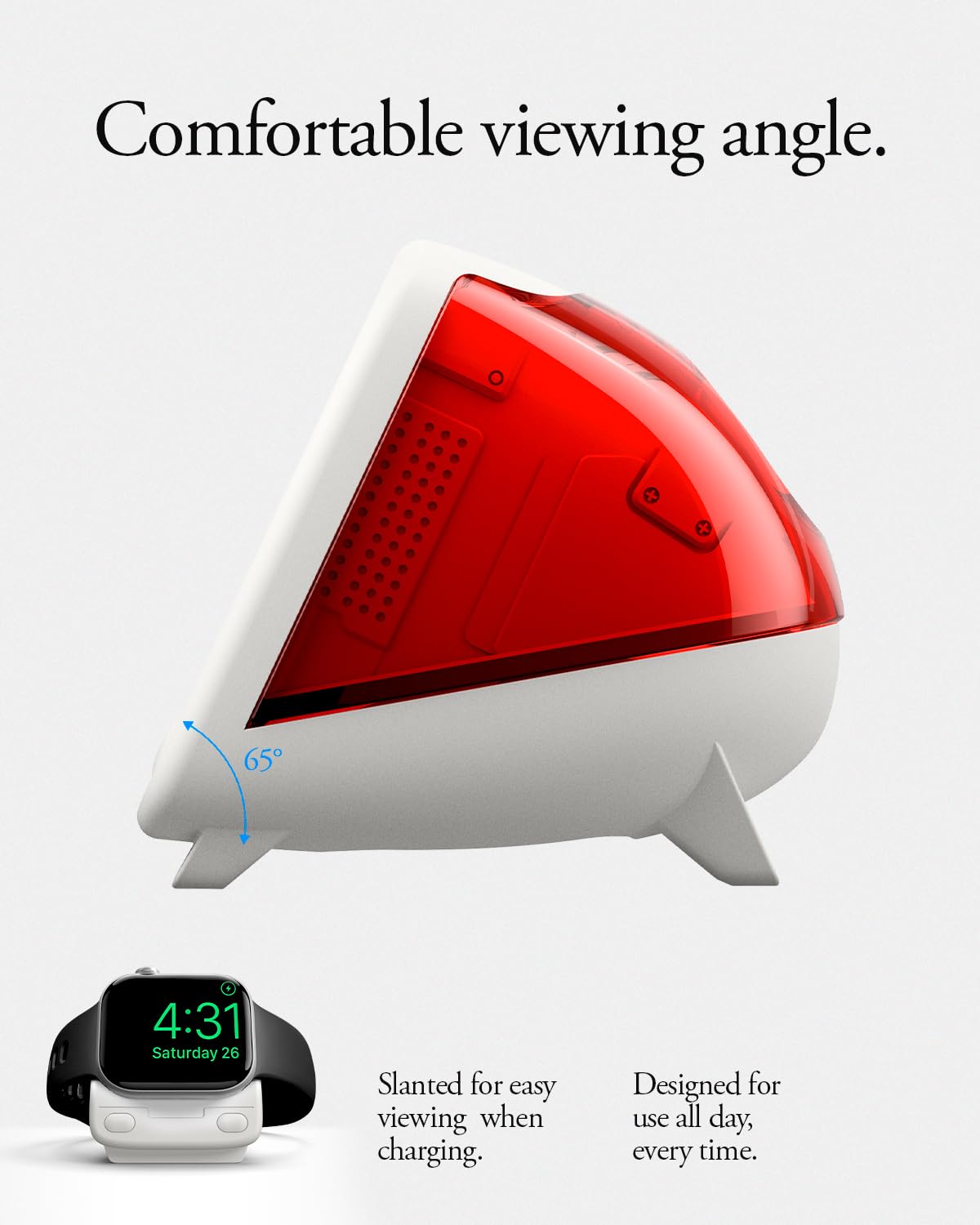 Spigen Apple Watch Ultra 3/2/1, Series 11/10/9/8/7/SE Charger Stand - Classic C1 - Ruby - image 6