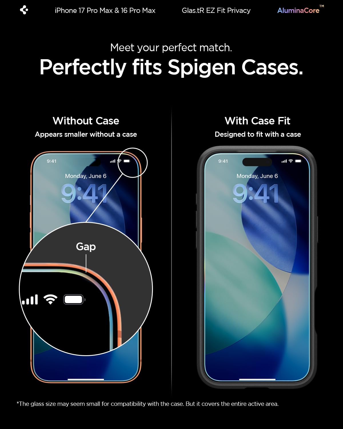 Spigen iPhone 16 Pro Max Screen Protector – GLAS.tR EZ Fit | Privacy – detail image 5