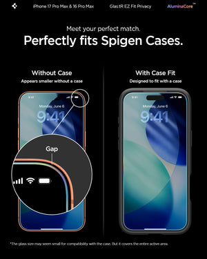 Spigen iPhone 16 Pro Max Screen Protector – GLAS.tR EZ Fit | Privacy – detail image 5