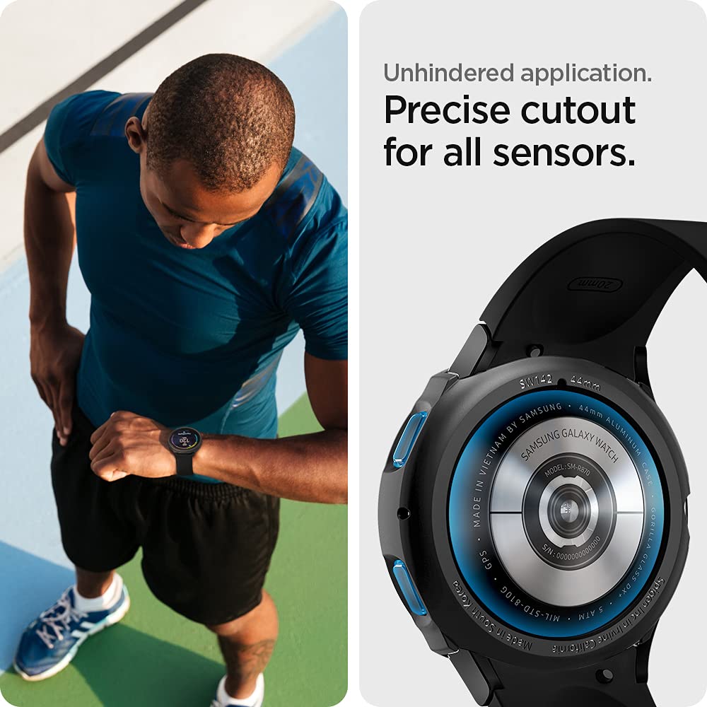 Spigen Galaxy Watch 5 / 4 44mm Case - Liquid Air - Matte Black - ACS03138 - image 5