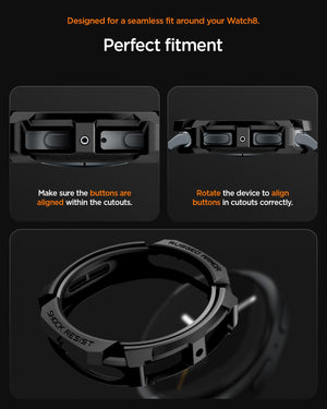 Spigen Galaxy Watch 9 40mm Case - Rugged Armor - Matte Black - image 3