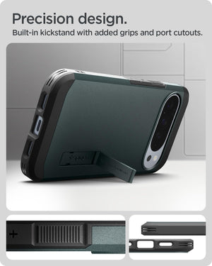 Spigen Tough Armor MagFit Google Pixel 10 Pro / Pixel 10 Kickstand Case - Abyss Green - image 6