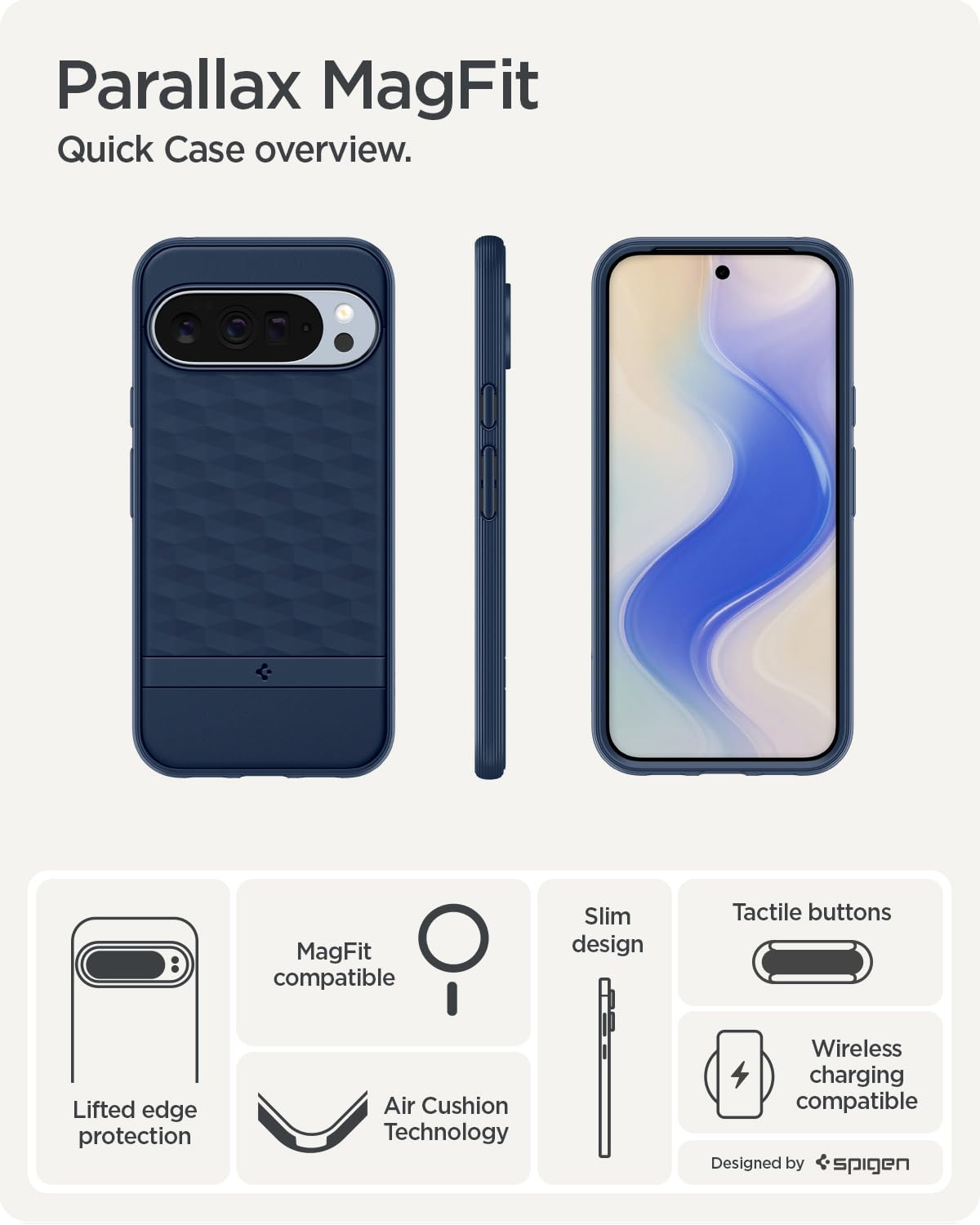 Spigen Pixel 10 Pro XL Parallax MagFit case - Midnight Blue - image 3