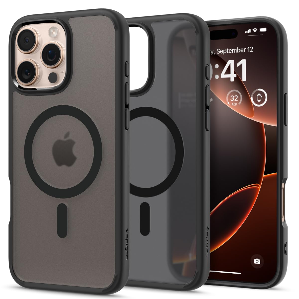 Spigen iPhone 16 Pro Max Case – Ultra Hybrid (MagFit) – Frost Black – main image