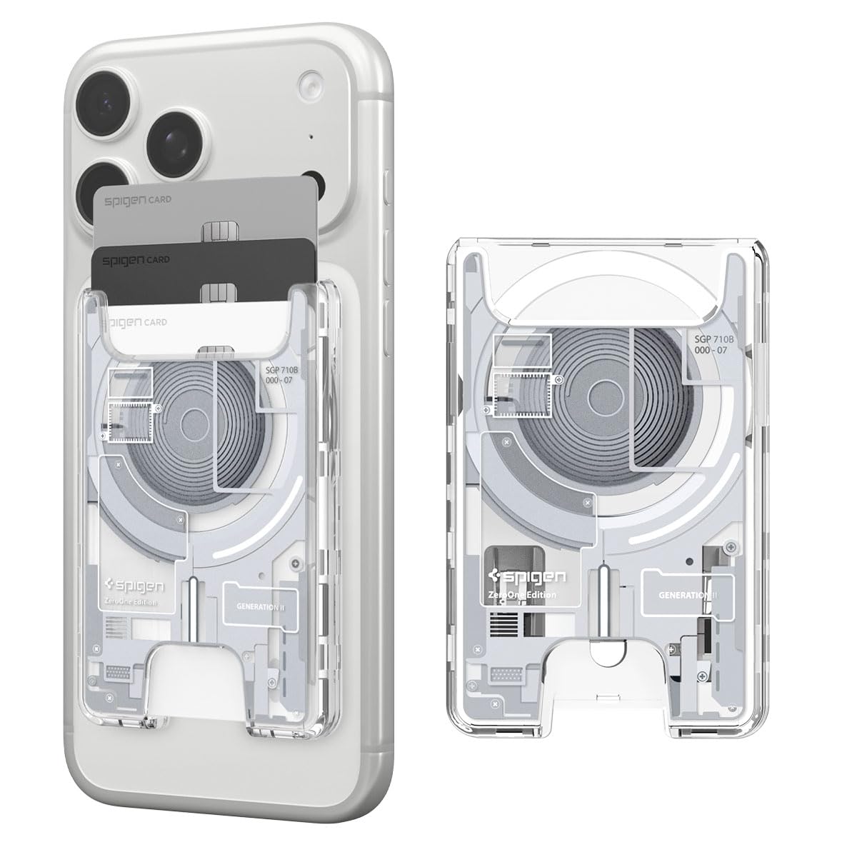 Spigen Ultra Hybrid Zero One MagFit card holder in White