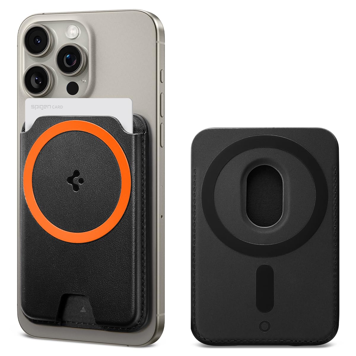 Spigen Valentinus MagFit+ 3-Card Wallet - Black - iPhone / Pixel MagSafe 3-Card - image 1