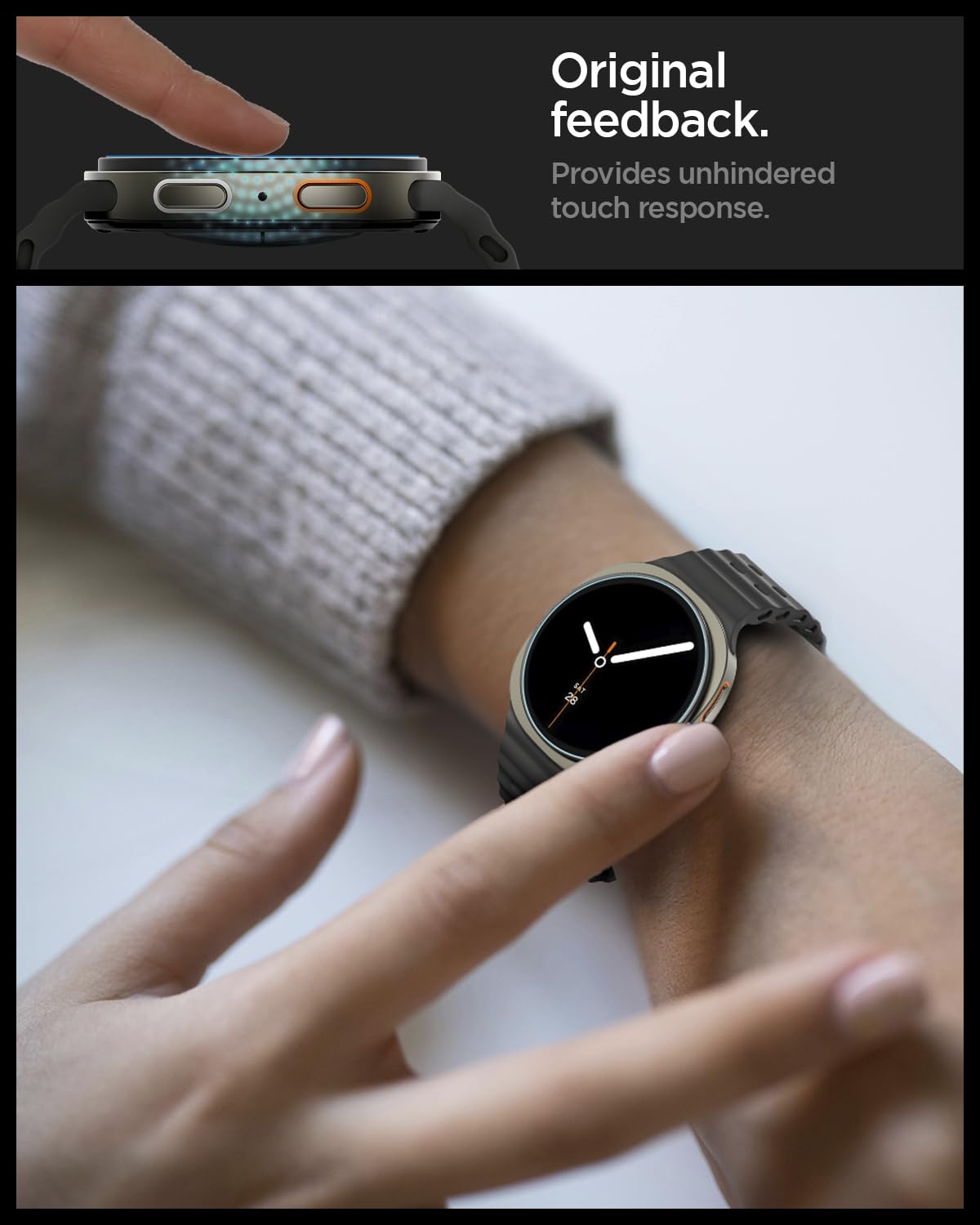 Spigen Galaxy Watch 9 / 8 44mm Screen Protector - Glas.tR EZ Fit (2 Pack) - Clear - image 4