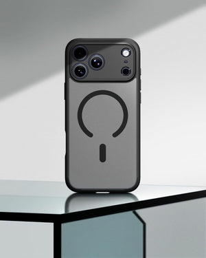 Spigen iPhone 17 Pro Ultra Hybrid MagFit case in Frost Black - rear product view