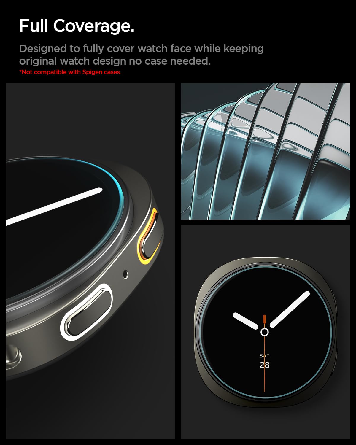Spigen Galaxy Watch 9 / 8 40mm Screen Protector - Glas.tR EZ Fit (2 Pack) - Clear - image 3