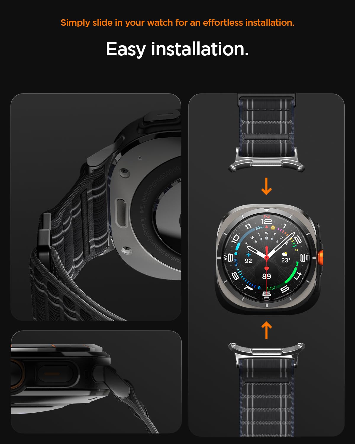 Spigen Galaxy Watch Ultra 2 & Ultra 47mm Band - WBF0 - Black - image 7