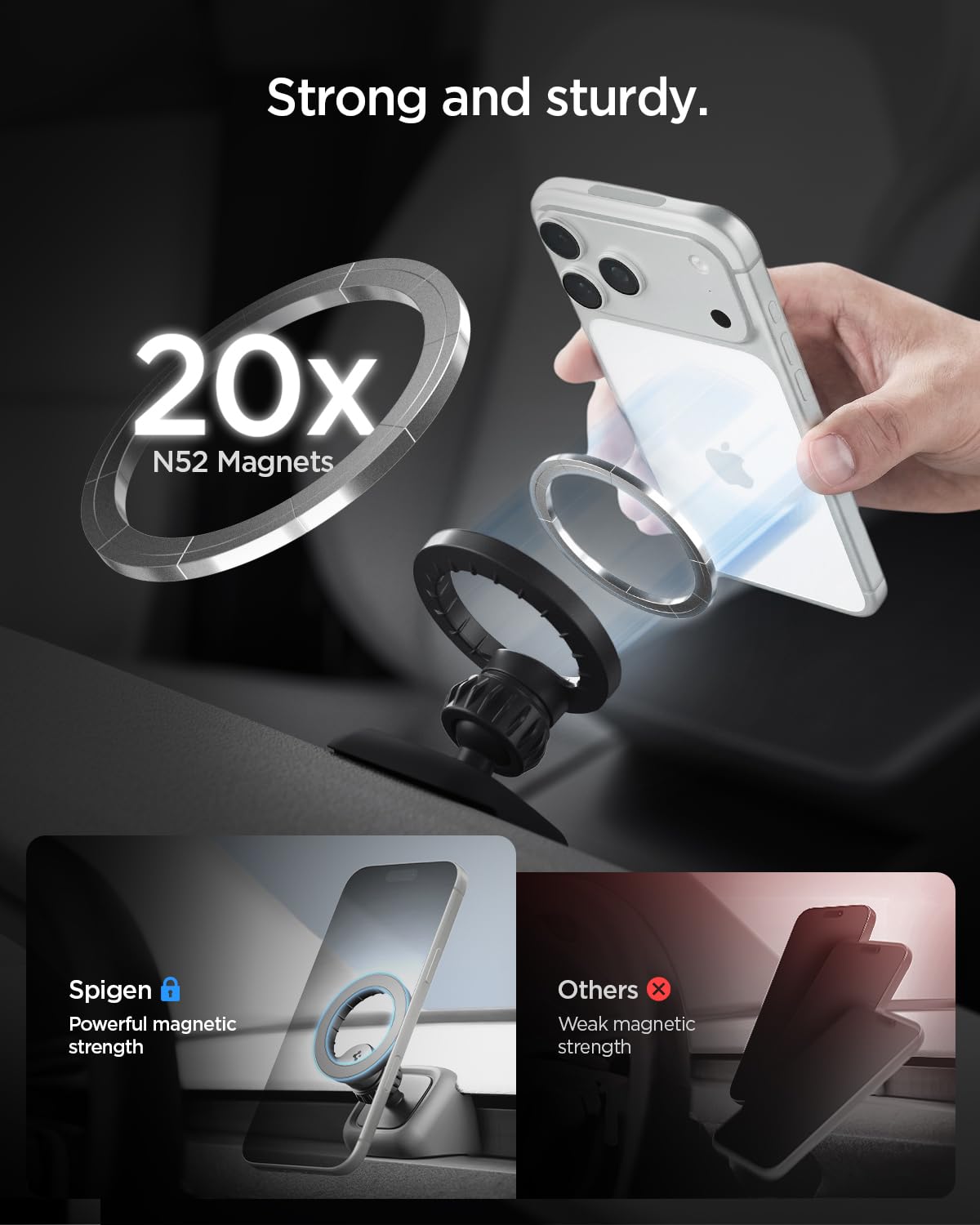 Spigen Tesla air vent MagSafe mount view 3