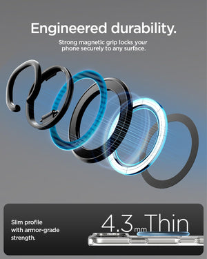 Spigen O-Mag MagFit+ MagSafe Phone Grip with Stand - slim magnetic construction