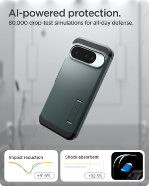 Spigen Tough Armor MagFit Google Pixel 10 Pro / Pixel 10 Kickstand Case - Abyss Green - image 5
