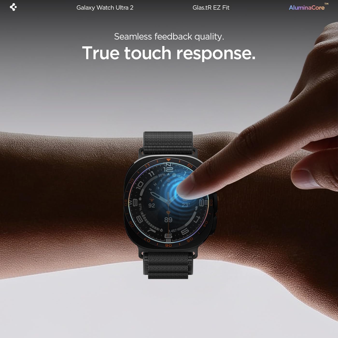 Spigen Galaxy Watch Ultra 2 47mm Screen Protector - GLAS.tR EZ Fit 2 Pack - Clear - image 6