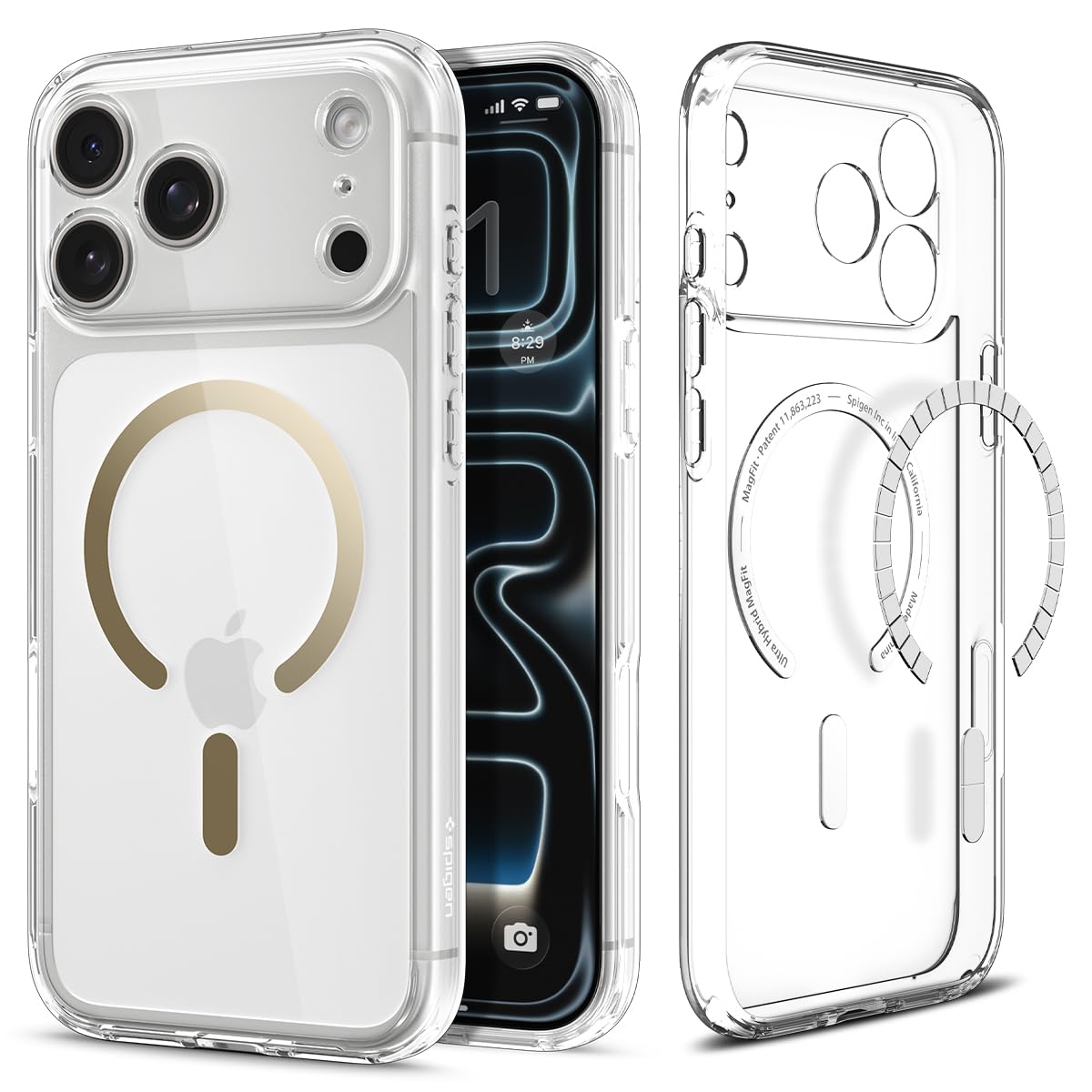 Spigen iPhone 17 Pro Max Case - Ultra Hybrid (MagFit) - Clear Gold