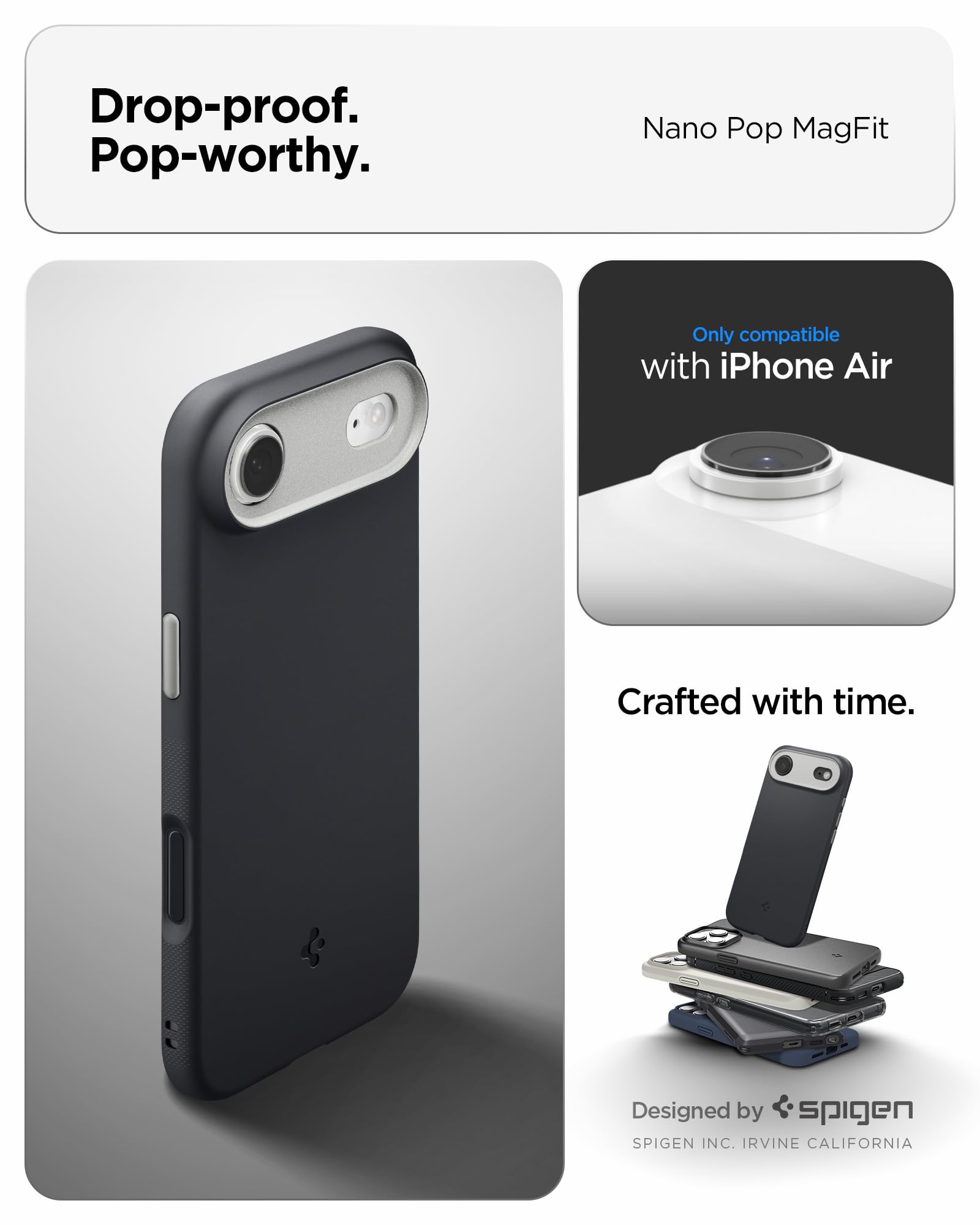 Spigen iPhone Air Case – Nano Pop (MagFit) - Black Sesame