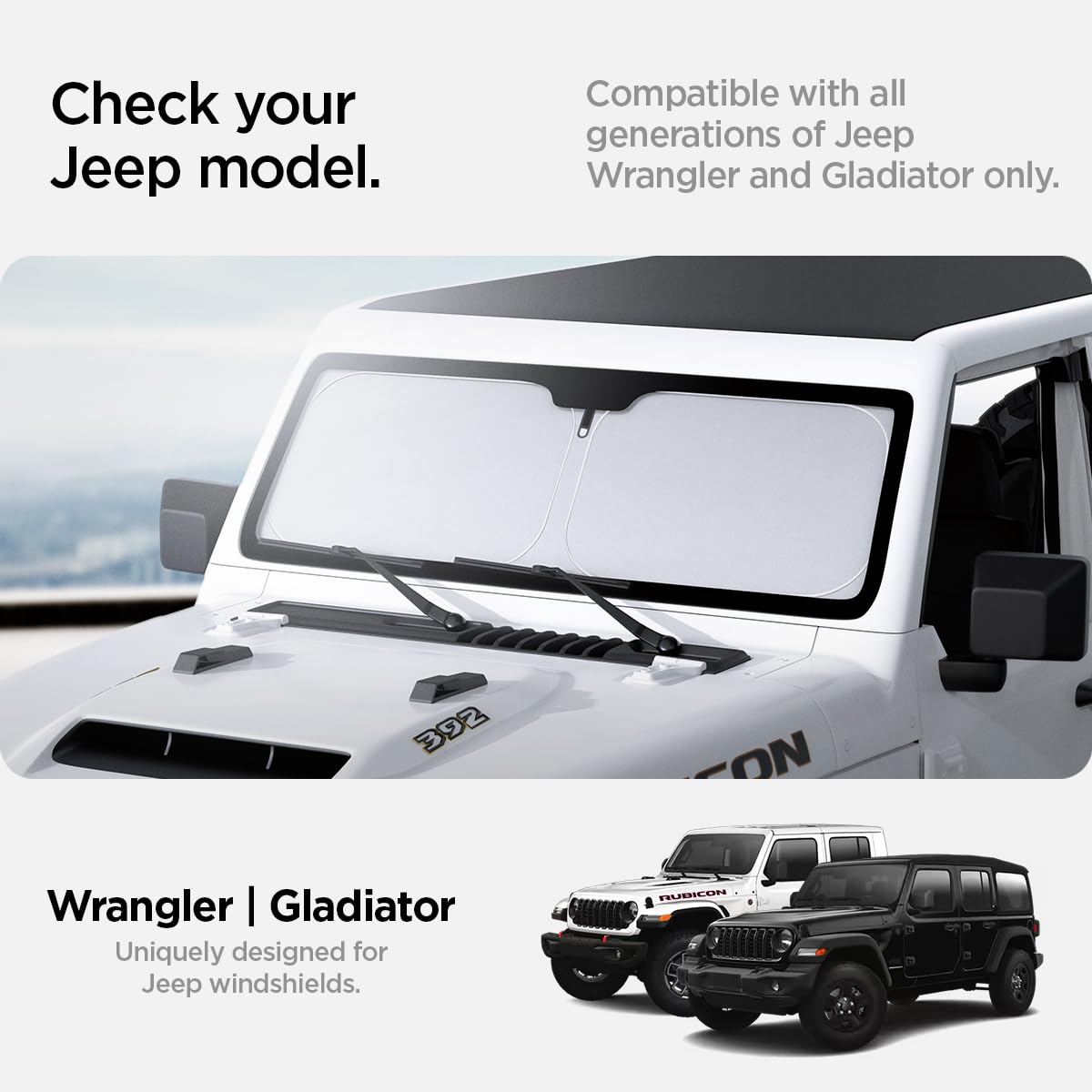 Spigen CryoShade Car Sunshade for Jeep Wrangler JL and Gladiator - Silver - image 2
