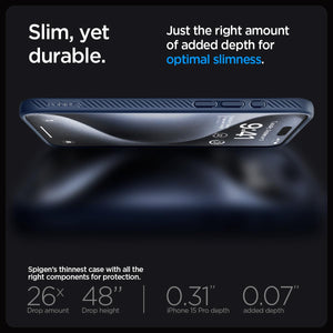 Spigen Liquid Air case for iPhone 15 Pro in Navy Blue – alternate detail 5