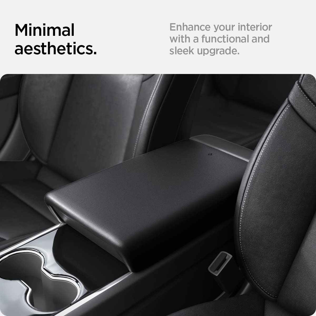 Spigen Tesla center console armrest cover black view 3