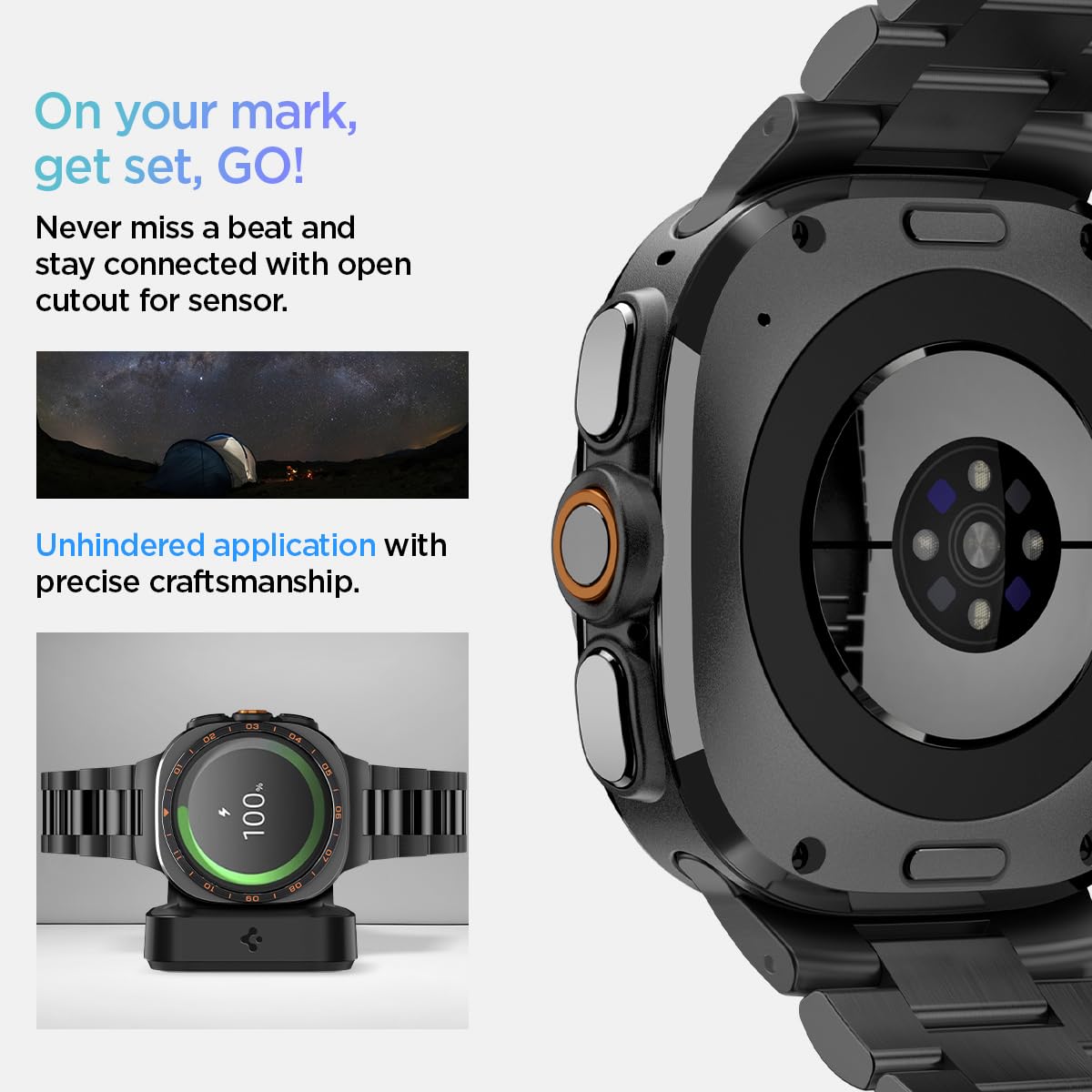 Spigen Galaxy Watch Ultra 2 & Ultra 47mm Band - Modern Fit 316L - Black - image 6