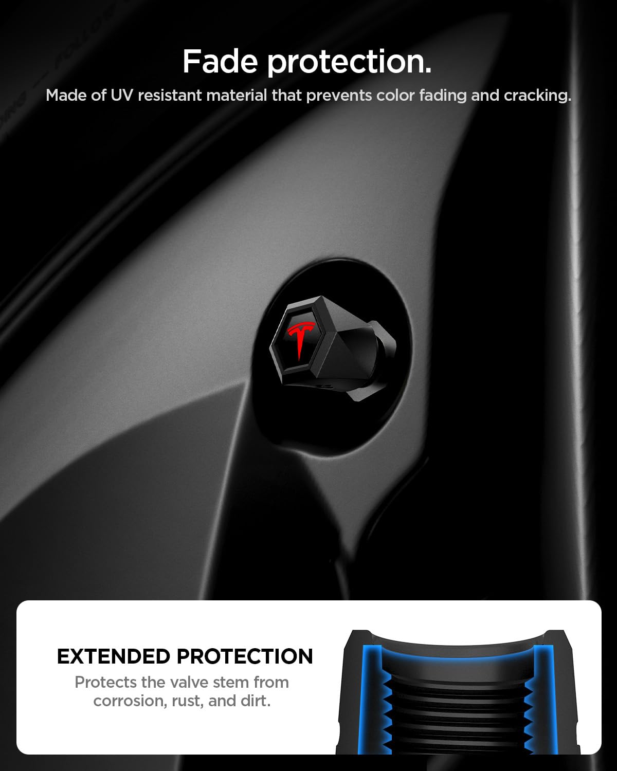 Spigen Magnetic Car Tire Valve Caps – VS100 4-Pack - Red - image 3