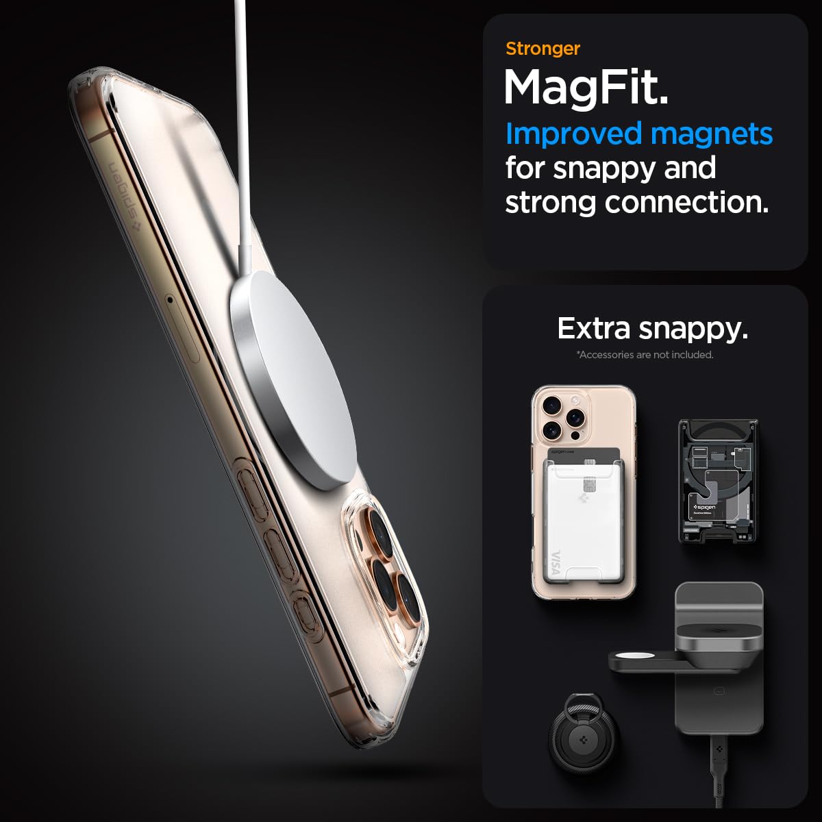 Spigen iPhone 16 Pro Case – Ultra Hybrid (MagFit) – Frost Clear – detail image 4
