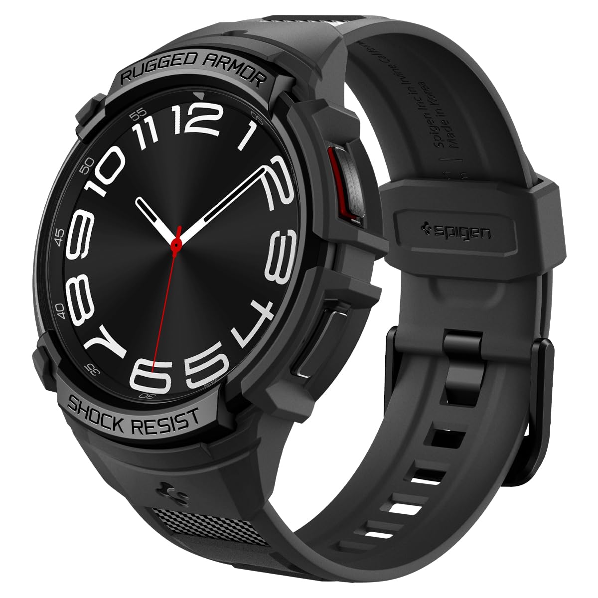 Spigen Galaxy Watch 6 Classic 43mm Case + Band - Rugged Armor Pro - Black - ACS06492 - image 1