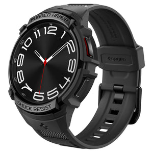 Spigen Galaxy Watch 6 Classic 43mm Case + Band - Rugged Armor Pro - Black - ACS06492 - image 1
