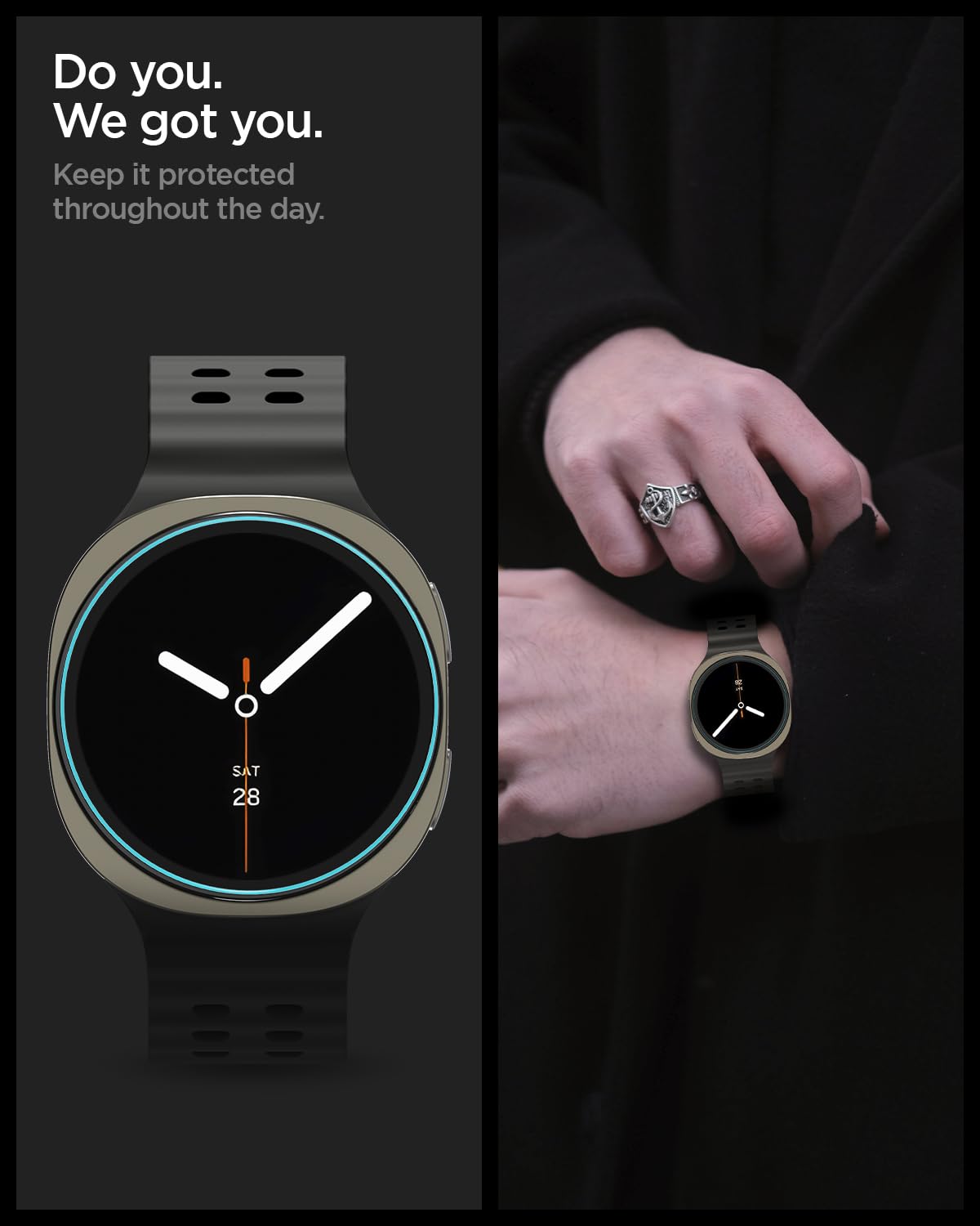 Spigen Galaxy Watch 9 / 8 44mm Screen Protector - Glas.tR EZ Fit (2 Pack) - Clear - image 7