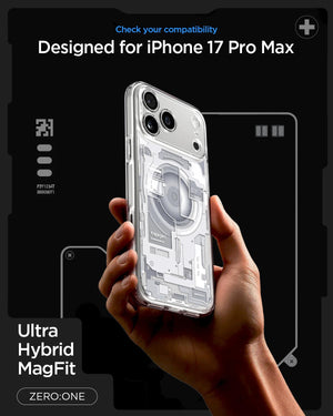 Spigen iPhone 17 Pro Max Ultra Hybrid Zero One MagFit case in Zero One White - iPhone 17 Pro Max compatibility confirmation