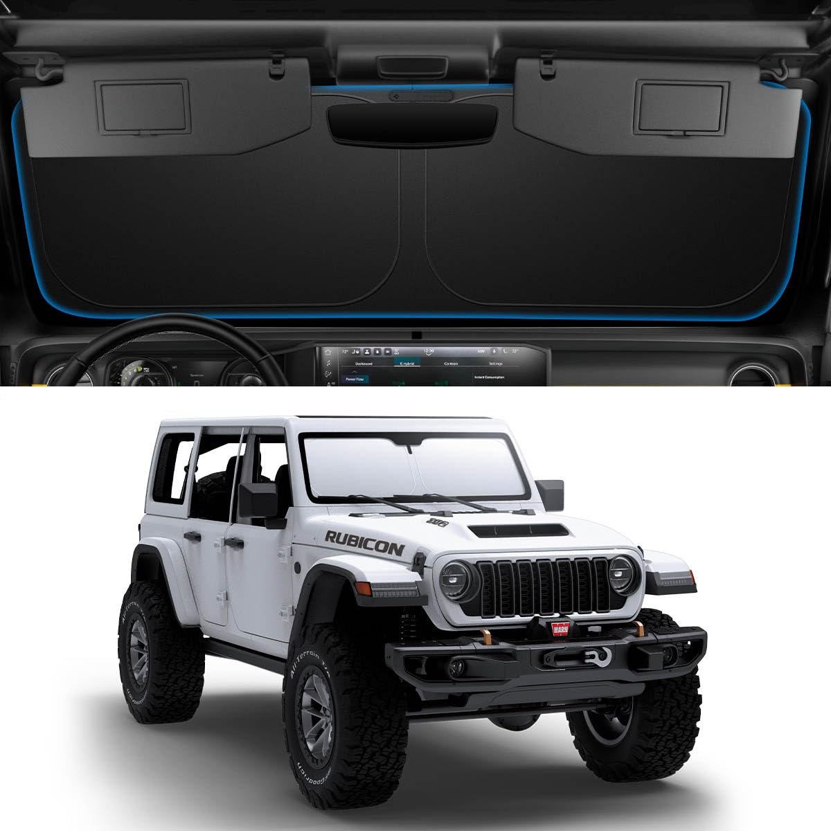 Spigen CryoShade Car Sunshade for Jeep Wrangler JL and Gladiator - Silver - image 1