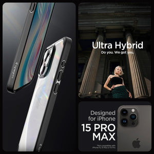 Spigen Ultra Hybrid case for iPhone 15 Pro Max in Matte Black – alternate detail 1