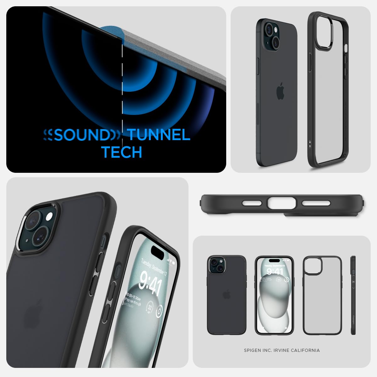 Spigen Ultra Hybrid case for iPhone 15 in Frost Black – detail image 6